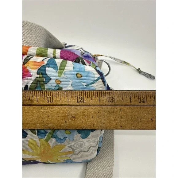 Kipling Flower Power Felicity Nylon Shoulder Bag Top Handle Spring Design - Picture 11 of 12